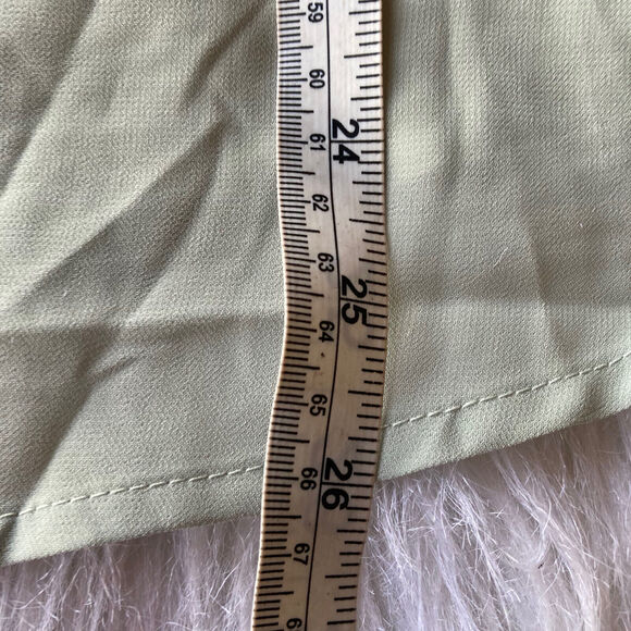 Zenana Sz L Double Lyered Chiffon Tie Front Bottom Short Flutter Sleeve Top - Picture 10 of 11